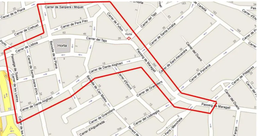 Mapa de L’Eix Comercial COR D’HORTA.