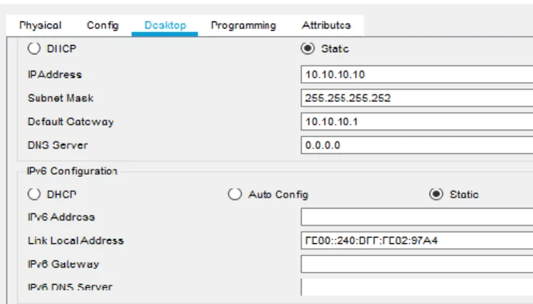Fig. 3 Configuración Servidor. 