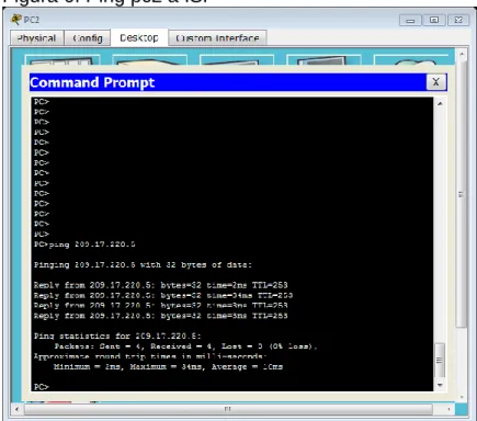 Figura 6. Ping pc2 a ISP 