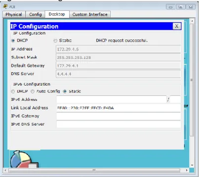 Figura 9. Configuramos DHCP en el PC0 