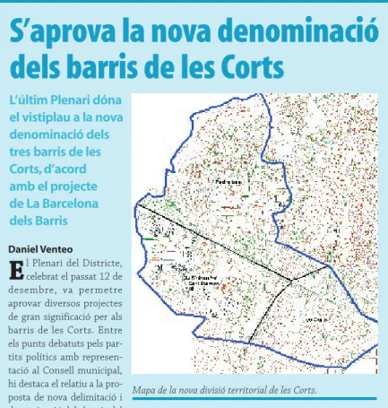 Mapa de la nova divisió territorial de les Corts.