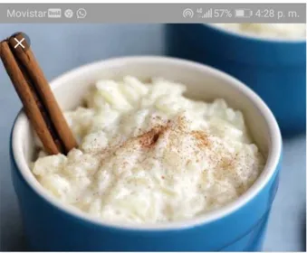 Figura No 14. Dulce tradicional arroz de leche  Fuente: internet. 