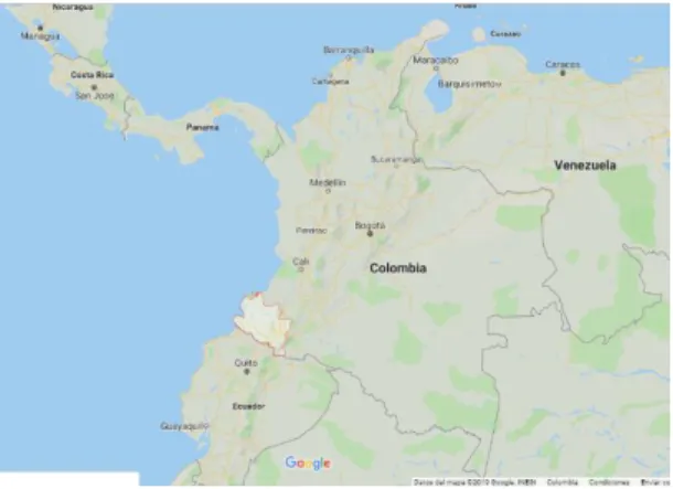Figura  1 Ubicación Geográfica de Olaya Herrera en el  país. Fuente: Goolge Maps. 