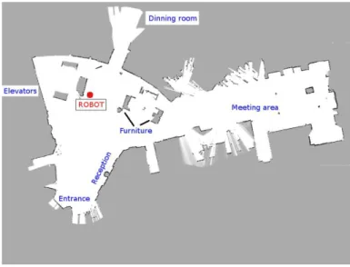 Figure 3. Annotated navigation map of the Novotel hotel foyer captured by Sacarino’s laser