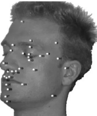 Figura 3.36 Puntos de referencia en la cara de una persona 