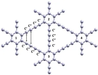 Fig. 1 Optimized structure of the unit cell of GDY used in the