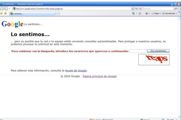 Ilustración 5-3: GoogleMaps pregunta si soy una persona                                                        