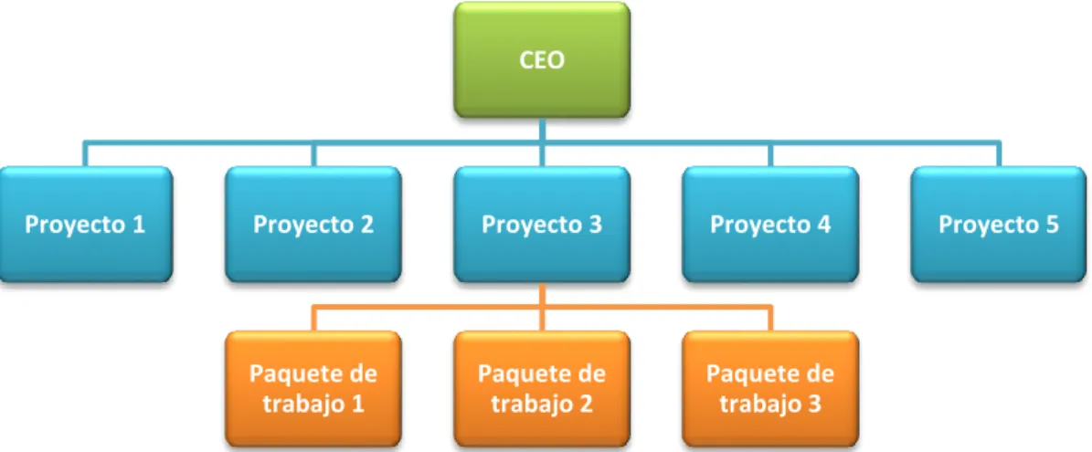 Figura 1.2. Estructura orientada a proyectos. 
