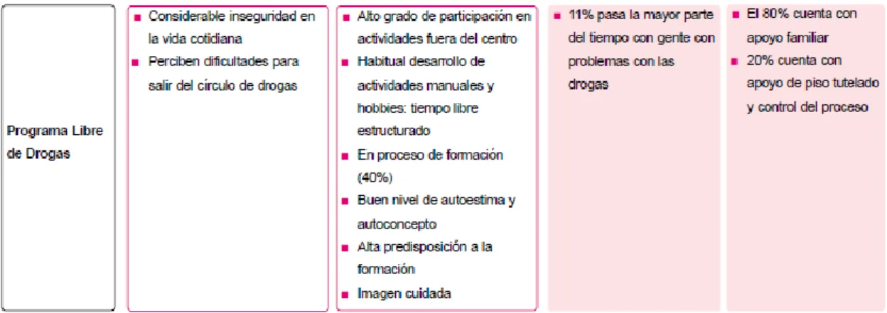 Tabla 5: Análisis DAFO. Variable: P.L.D. (programa libre de drogas).   Fuente: Grupo Ágora (2000, citado en 