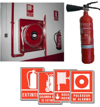 Figura 9: Señalización y equipos contra incendios. 