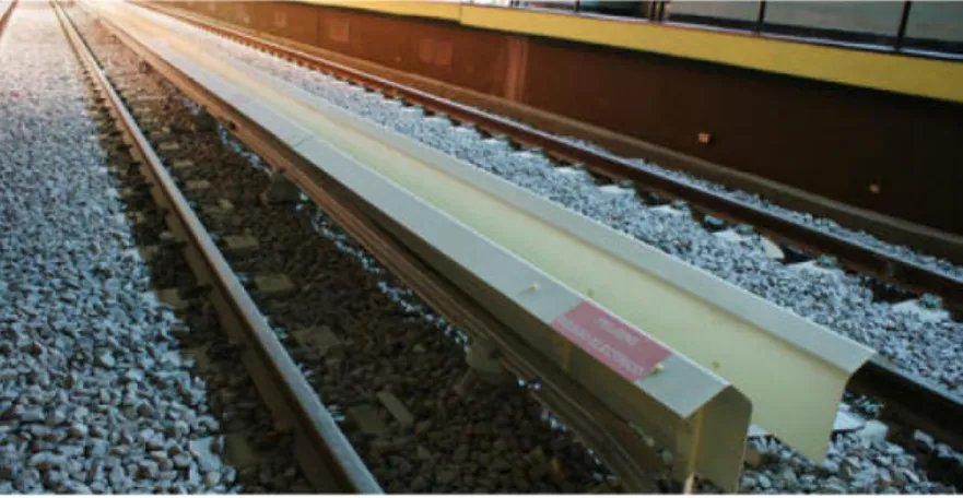Fig. 2.2.1 Tercer riel en una estación 