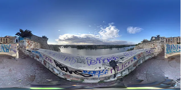 Figura 58. Panorama esférico del mirador del Troncoso de Zamora obtenido con la aplicación Google Street View (elaboración propia)