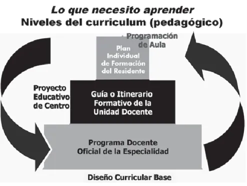 Gráfico 1. Niveles del curriculum (J Saura Llamas et al., 2011)