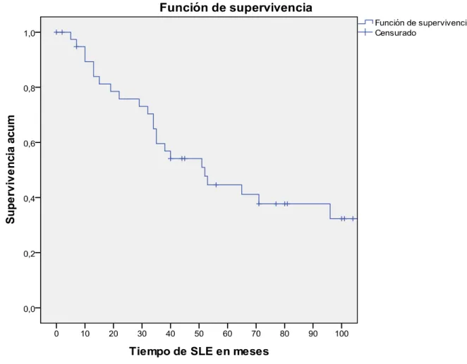 Fig. 18 Curva de SLE de Kaplan-Meier en la muestra completa 