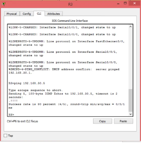Figura 3. Ping desde R3 a Server0 