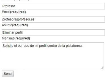 Figura 8 Formulario de contacto 