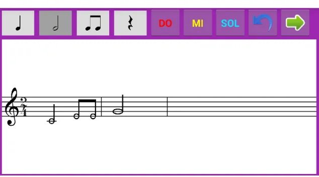 Ilustración 7. Composición de la melodía en el nivel 3.2 