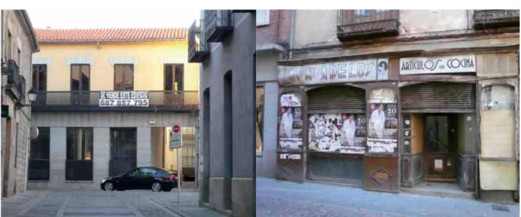 Figura 7.5  Edificios en venta y abandonados en el centro histórico de Ávila, 2011