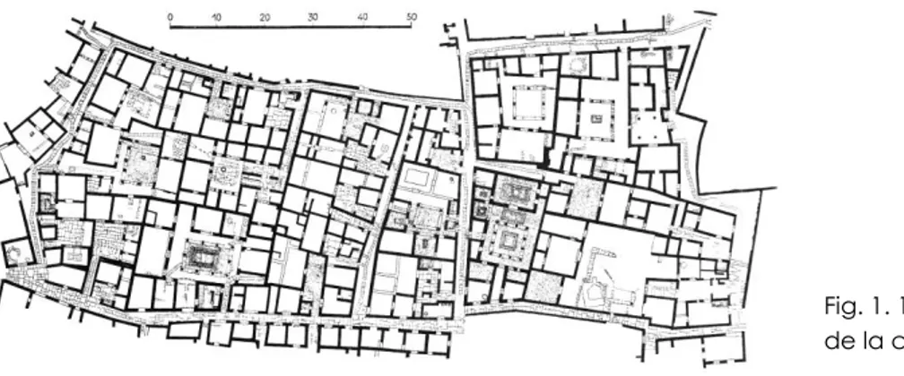 Fig. 1. 11. Cuatro &#34;insulae&#34;  de la ciudad de Delos 