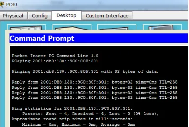 Figura 9. Ping a dispositivos distantes a la red de Server 0