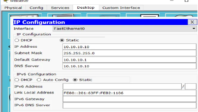 Figura 5. Configuración del servidor web. 