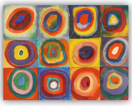 Ilustración 1: "Colors study, Squares with Concentric Circle", Wassily Kandinsky 