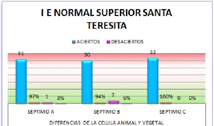 Figura 3. Pos-test diferencias de la célula animal y célula vegetal 