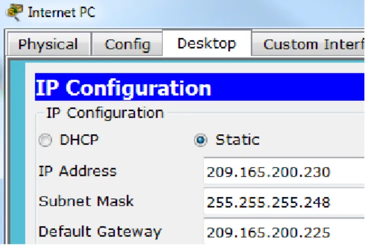 Figura 17. Configuración Internet PC 