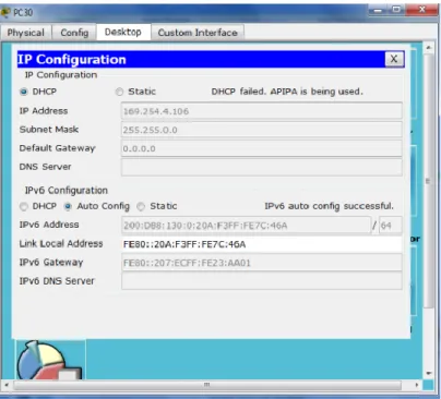 Figura 6. DHCP y DHCPv6 PC31. 