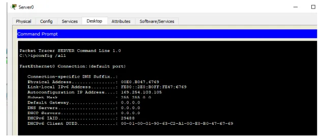 Figura 10. Configuración servidor DHCP 