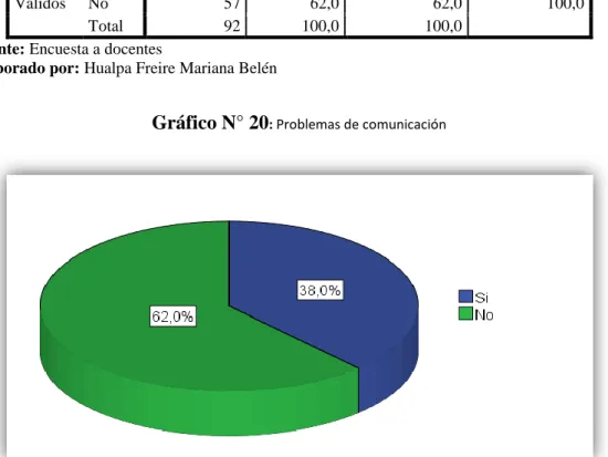 Gráfico N° 20 : Problemas de comunicación