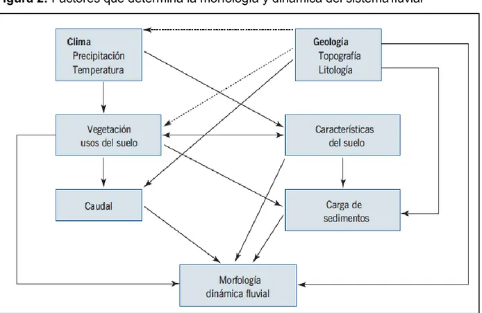 Figura 2: Factores que determina la morfología y dinámica del sistema fluvial 