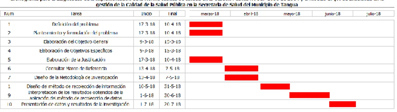 Tabla 8  Cronograma 