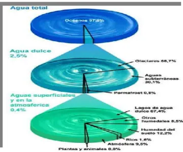 Figura 2. Distribución del agua en el planeta 