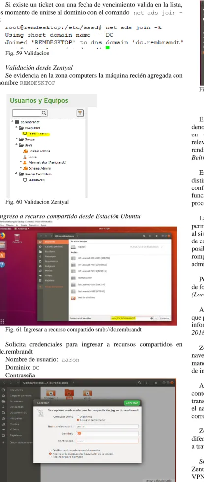 Fig. 59 Validacion  Validación desde Zentyal 