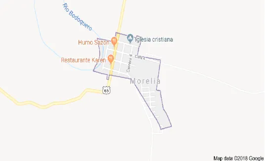 Mapa político de Morelia. Fuente: Google Maps. 