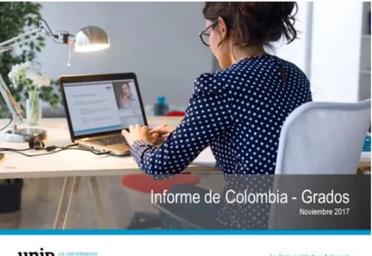 Figura 1. Portada de presentación sobre el informe de grados en Colombia. 