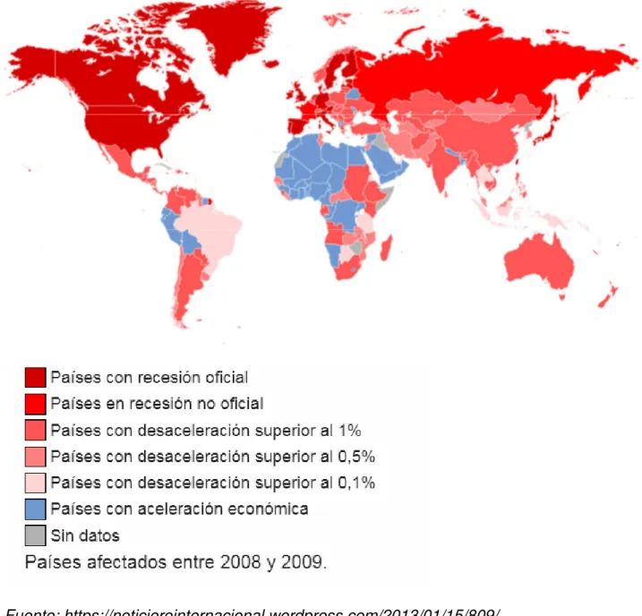 Gráfico 2.7: Países afectados por la crisis de 2008 