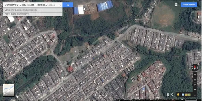 Figura 1.Imagen satelital de la ubicación de la Institución Educativa. 