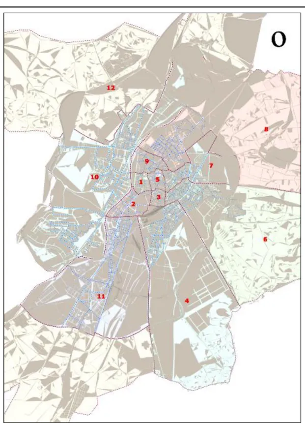 Figura 2. Mapa de los distritos que conforman Valladolid. 