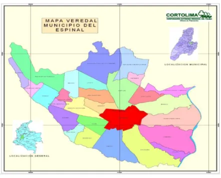 Figura 6. Mapa veredal del Espinal 