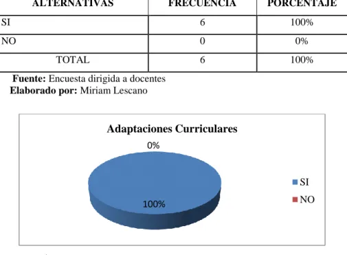 Cuadro  N°: 12  Adaptaciones curriculares 