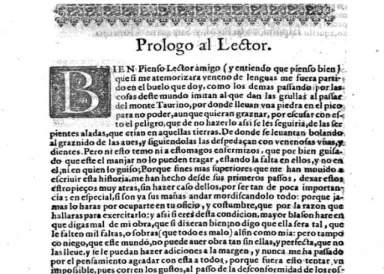 FIG.  1:  Imagen  correspondiente  a  un  fragmento  del  Prólogo  al  Lector  del  Manuscrito de las Noticias Historiales de 1626, publicado en Cuenca y conservado  en la Biblioteca Pública de Lyon