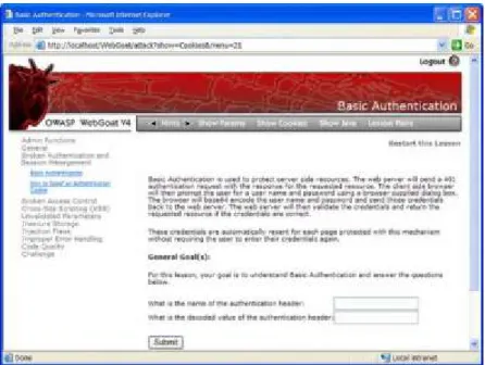 Figura 1. Página inicio del Webgoat 