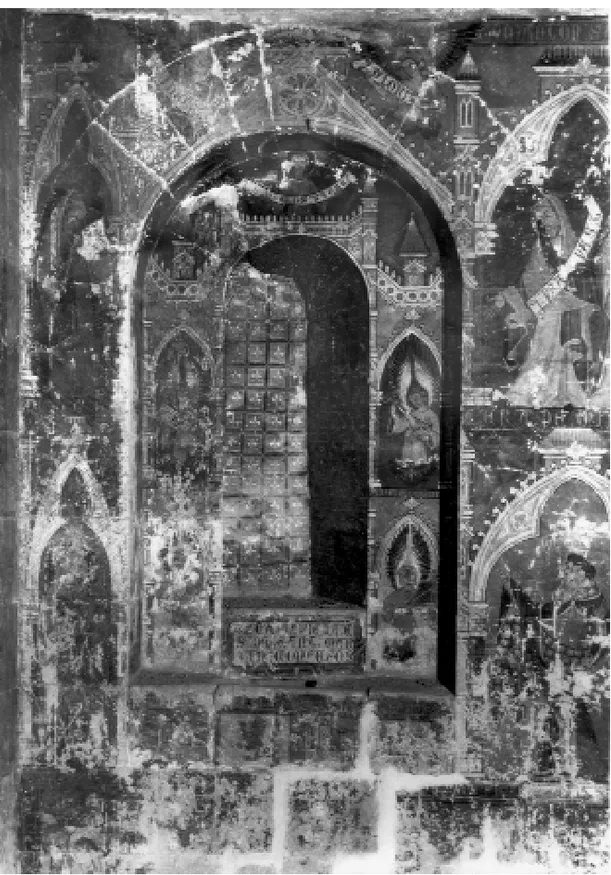 Fig. 2. Salamanca, catedral vieja: pinturas murales del muro oriental de la capilla de San Martín (Antón Sánchez de Segovia, 1262)