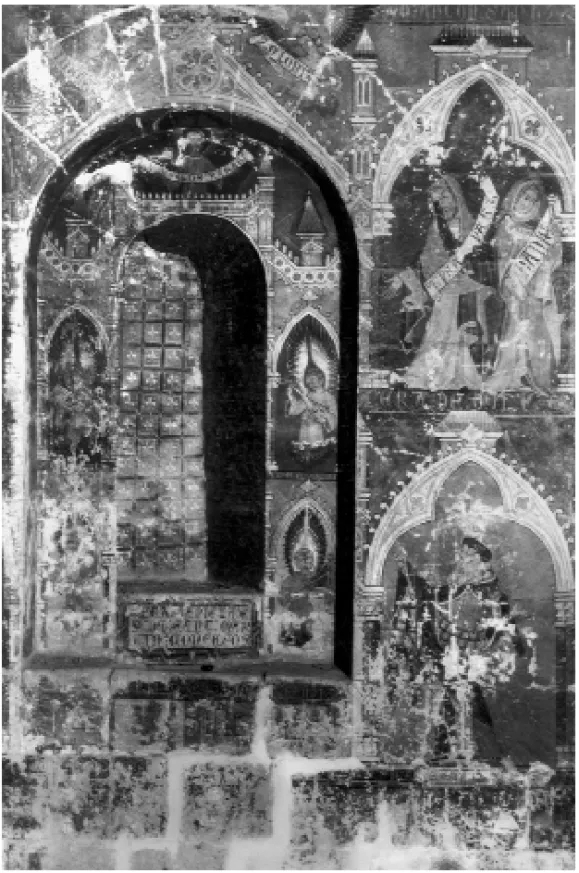 Fig. 3. Salamanca, catedral vieja: pinturas murales del muro oriental de la capilla de San Martín (Antón Sánchez de Segovia, 1262)
