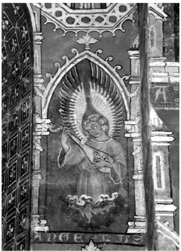 Fig. 10. Salamanca, catedral vieja: pinturas murales del muro oriental de la capilla de  San Martín (Antón Sánchez de Segovia, 1262)
