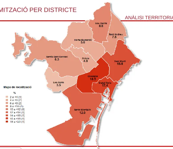 Mapa de localització dels fets de victimització 