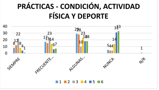 Figura 6. Practicas- Condición, Actividad física y Deporte 1-6 