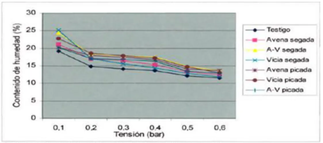 Figura 4 Contenido de humedad en diferentes acolchados